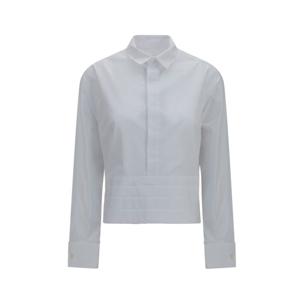 Sacai Women Cotton Poplin Shirt With Belt